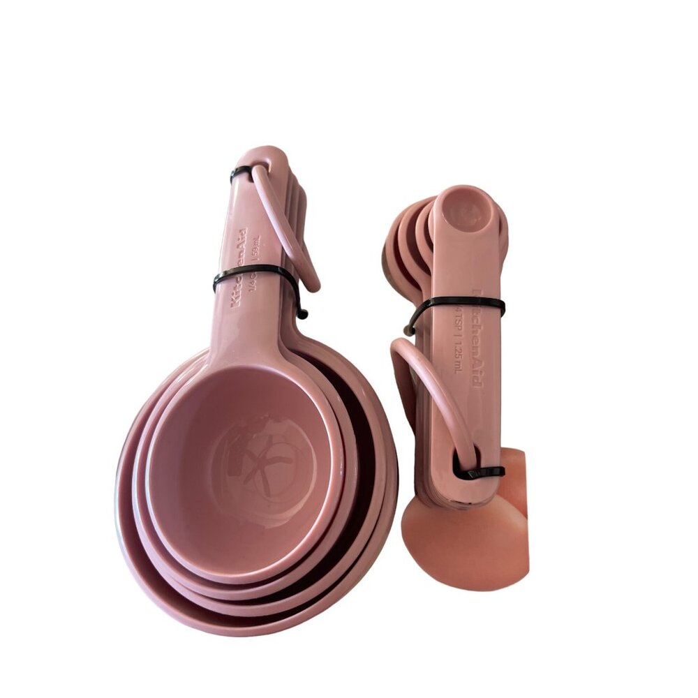 KitchenAid Measuring Cups & Spoons Set - 9-Piece Pink Plastic